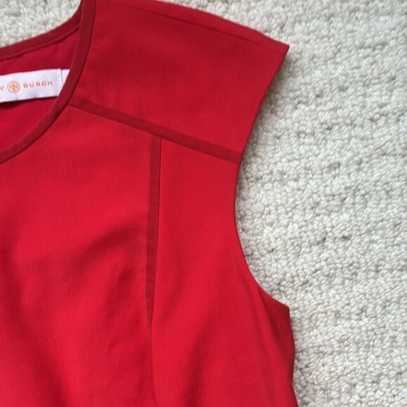 Tory Burch Women's Red Wool Sleeveless Sheath Dress Size 6 - Picture 2 of 14